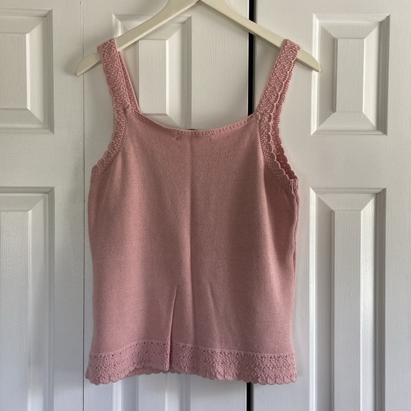 Light pink, delicate, crocheted like top from The Loft - Picture 5 of 5